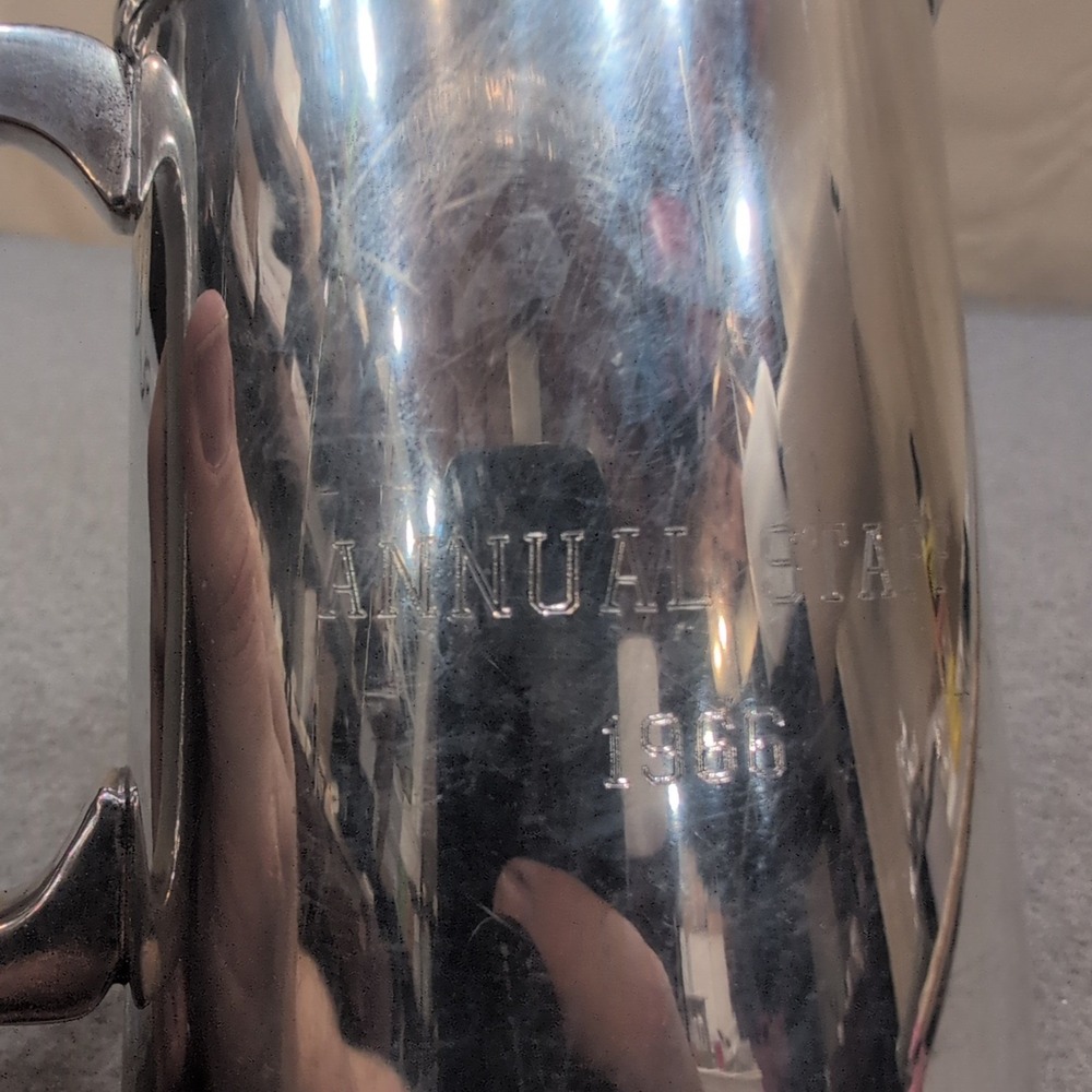 Unity Pewter Vintage 1966 Annual Staff Engraved Tankard Mug Silver Tone NA310 - Picture 2 of 6